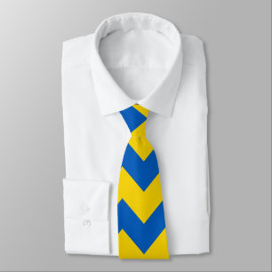 Yellow Blue Chevron Pattern Stropdas