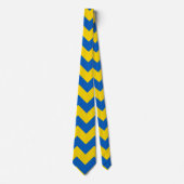 Yellow Blue Chevron Pattern Stropdas (Voorkant)