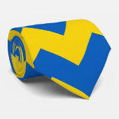 Yellow Blue Chevron Pattern Stropdas (Opgerold)