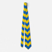 Yellow Blue Chevron Pattern Stropdas (Achterkant)
