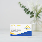 Yellow Blue Classy Roof en Window Logo Home Visitekaartje (Staand voorkant)