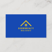 Yellow Blue Classy Roof en Window Logo Home Visitekaartje (Achterkant)