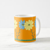 Yellow & Blue Daisy Flowers Custom Mugs (Devant droit)