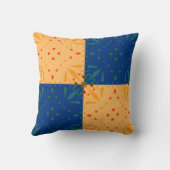 Yellow Blue Geometric Nursery Decor Patchwork Kussen (Achterkant)