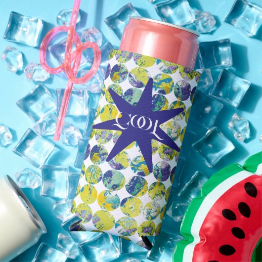 Yellow Blue Grunge Texture Circle Pattern Art. (Insitu Zomer)