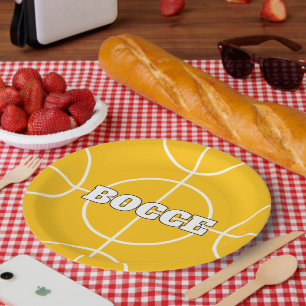 Yellow Bocci Ball Game aangepaste papieren partij Bordje