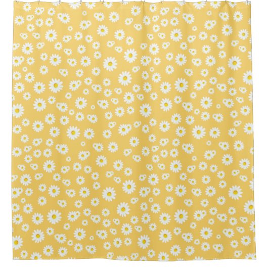 Yellow Boho Spring Daisies Pattern Douchegordijn (Voorkant)