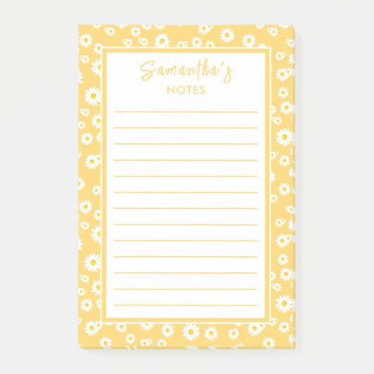 Yellow Boho Spring Daisies Post-it® Notes (Voorkant)