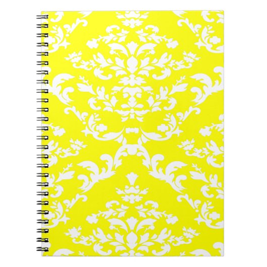 Yellow Bold Mod Damask Notitieboek (Voorkant)