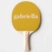 Yellow Bold Typography Personalized Name Tafeltennisbatje (Voorkant)