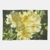 Yellow Botanical Flowers Theedoek (Horizontaal)