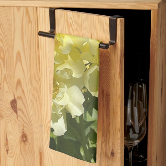 Yellow Botanical Flowers Theedoek (Derde Gevouwen)