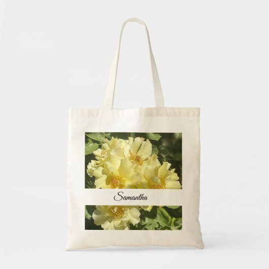 Yellow Botanical Flowers Tote Bag (Voorkant)