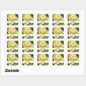 Yellow Botanical Flowers Vierkante Sticker (Vel)