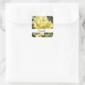 Yellow Botanical Flowers Vierkante Sticker (Tas)