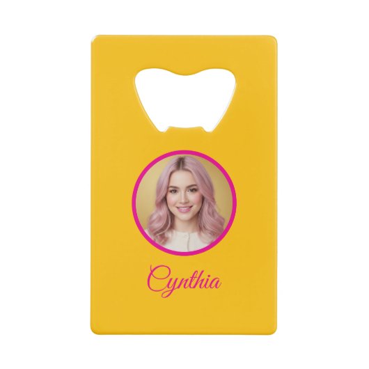 Yellow Bottle Opener Custom Text Bar Key Gift Tool (Devant)