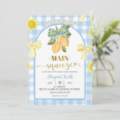 Yellow Bow Lemon Bridal Shower Invitation (Debout devant)