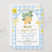 Yellow Bow Lemon Bridal Shower Invitation Kaart (Voorkant)