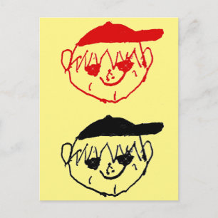 Yellow Boys met Baseball Petten Party Briefkaart