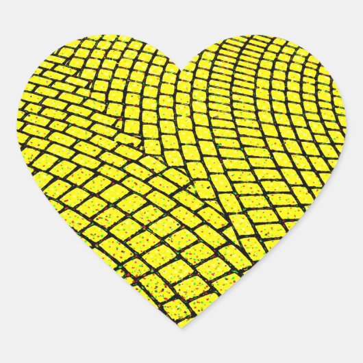 Yellow Brick Road Hart Sticker (Voorkant)