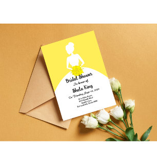Yellow Bridal Shower Invitation Kaart