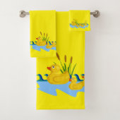 Yellow Bright Solid Ducks Bathroom Towel Sets Bad Handdoek (Insitu)