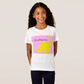 Yellow Brontosaurus T-Shirt voor kinderen (Voorkant volledig)