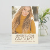 Yellow Brown 2-foto Afstuderen Aankondiging (Staand voorkant)