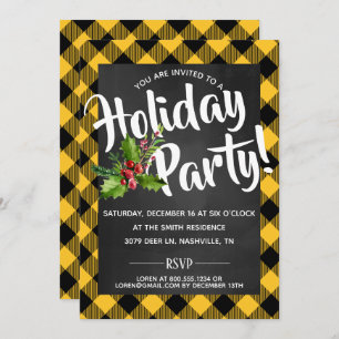 Yellow Buffalo Pset Holiday Party Invite Kaart