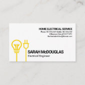 Yellow Bulb Electric Power Plug Motif Engineering Visitekaartje (Voorkant)