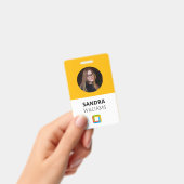 Yellow Business Employee ID Badge (Handheld)