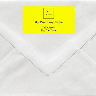 Yellow business logo retour adres verzending etiket