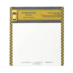 Yellow Business Taxi Cab Driver Service Notitieblok