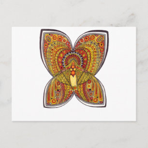 Yellow Butterfly Angel Briefkaart