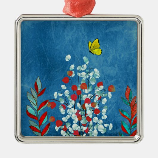 Yellow Butterfly Metalen Ornament (Voorkant)