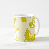 Yellow Butterfly Pattern Koffiemok (Voorkant rechts)