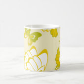Yellow Butterfly Pattern Koffiemok (Center)