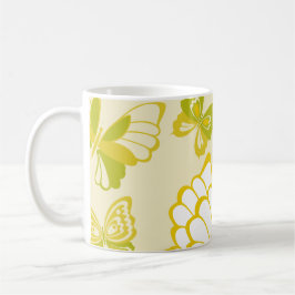 Yellow Butterfly Pattern Koffiemok