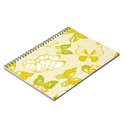 Yellow Butterfly Pattern Notitieboek (Linkerzijde)