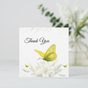 Yellow Butterfly Waterverf Dank u kaart