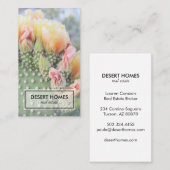Yellow Cactus Bloom Desert Foto van Real Estate Ag Visitekaartje (Voorkant / Achterkant)
