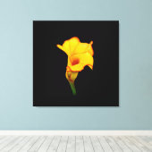 Yellow Calla Lilly Canvas Afdruk (Insitu (Houten vloer))