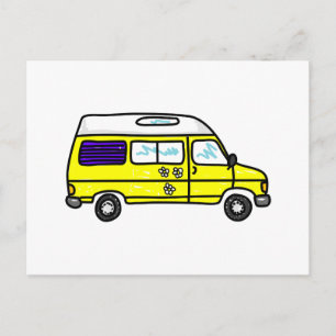 Yellow Campervan Briefkaart