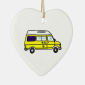 Yellow Campervan Keramisch Ornament (Rechts)