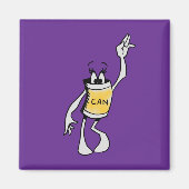 Yellow Can Creature Square Magnet Magneet (Voorkant)