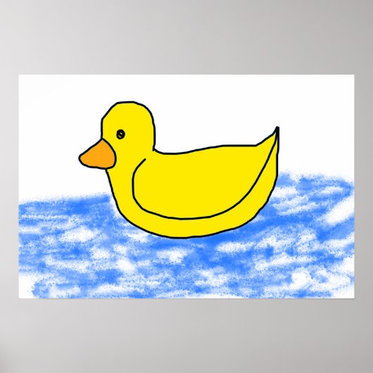 Yellow Cartoon Ducky Poster (Voorkant)