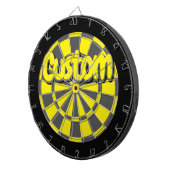 Yellow, Charcoal Gray, And Black Fun Custom Design Dartbord (Voorkant Rechts)