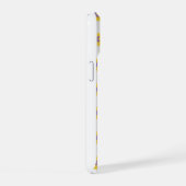 Yellow Checkerboard Floral Pattern – Purple Daisy iPhone 15 Hoesje (Rechterkant)