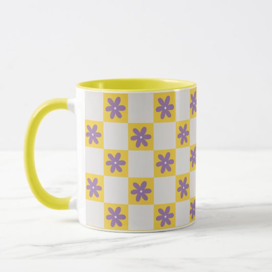 Yellow Checkerboard Floral Pattern – Purple Daisy Mok (Links)
