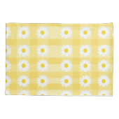 Yellow Checkered Floral Bliss Kussensloop (Achterkant-Links)